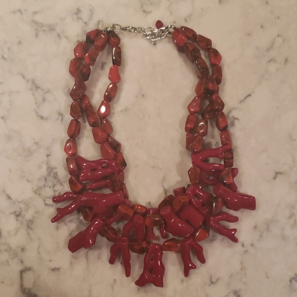 Red coral fashion necklace